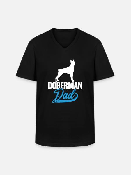 Doberman Dad - Men's V-Neck T-Shirt - black