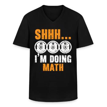 Chut je fais math trainer haltérophilie fitness - T-shirt col V Homme - noir - Devant - AI Model Male 178 dark (178cm)