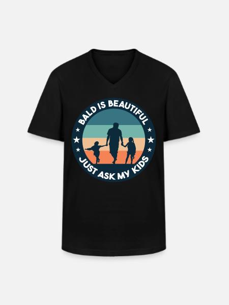 Bald Is Beautiful - Men's V-Neck T-Shirt - black
