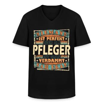 Krankenschwester Arzthelferin Krankenhaus - Männer-T-Shirt mit V-Ausschnitt - Schwarz - Vorne - AI Model Male 178 dark (178cm)