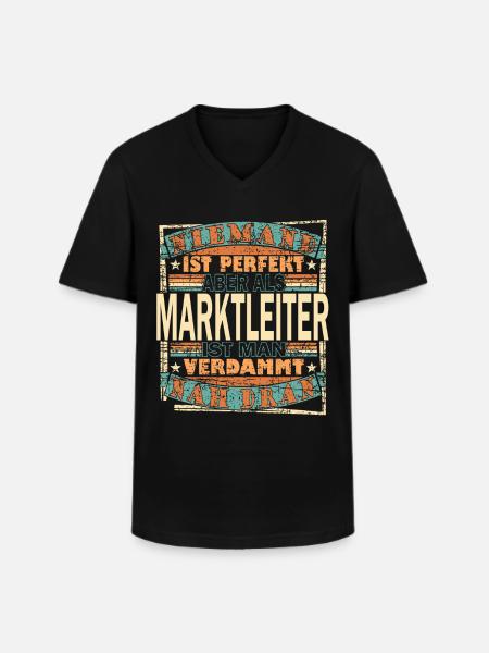 Marktleiter Chef Spruch Geschenkidee - Männer-T-Shirt mit V-Ausschnitt - Schwarz