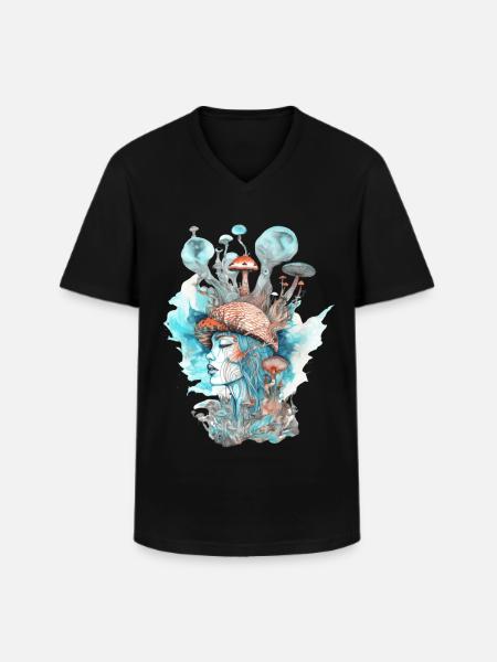 Trippy Shaman - Men's V-Neck T-Shirt - black