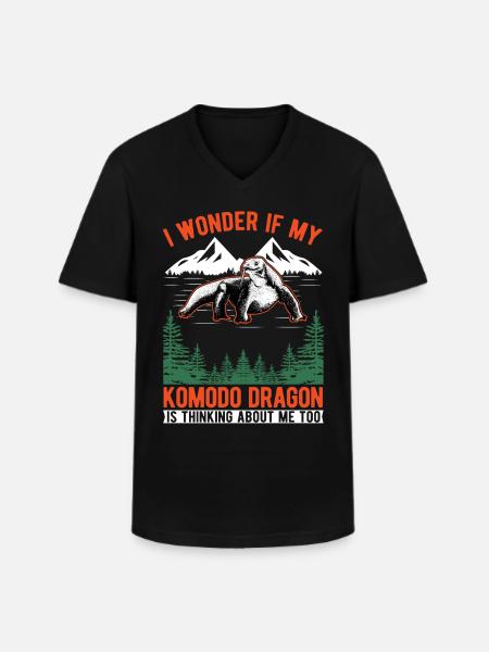 Komodowaran Waran Komododrache - Männer-T-Shirt mit V-Ausschnitt - Schwarz