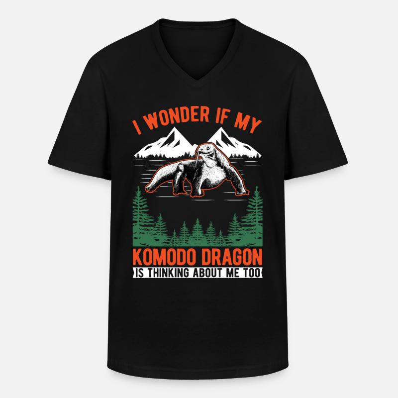 Komodowaran Waran Komododrache - Männer-T-Shirt mit V-Ausschnitt - Schwarz
