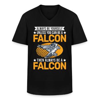 Sois toujours toi-même Falcon Falknerei Falke - T-shirt col V Homme - noir - Devant - AI Model Male 178 dark (178cm)