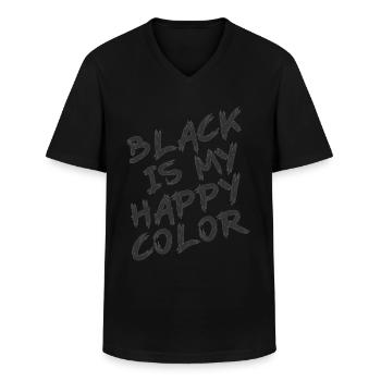 Lieblingsfarbe schwarz Gruftie - Männer-T-Shirt mit V-Ausschnitt - Schwarz - Vorne - AI Model Male 178 dark (178cm)