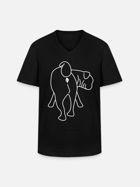 Mops von hinten Hunde - Männer-T-Shirt mit V-Ausschnitt - Schwarz