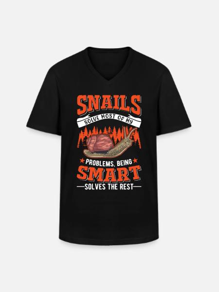 Escargot Cadeau Vignoble Escargot - T-shirt col V Homme - noir