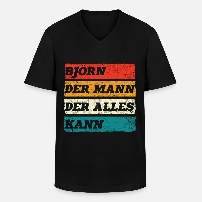 Björn Der Mann Der Alles Kann Vorname Björn - Männer-T-Shirt mit V-Ausschnitt - Schwarz