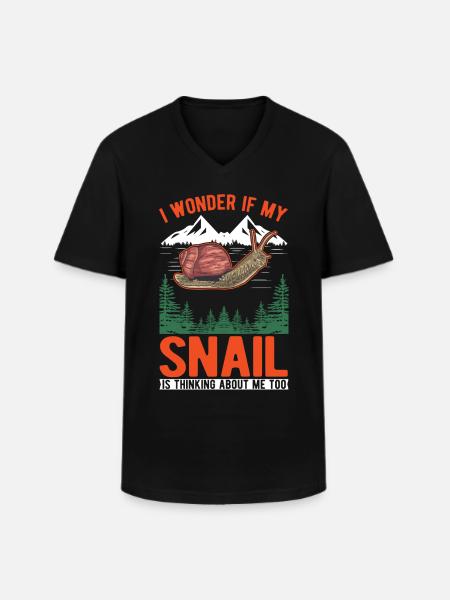 Escargot Cadeau Vignoble Escargot - T-shirt col V Homme - noir
