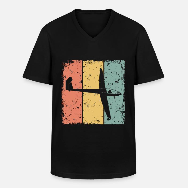 Gleiten im Retro - Männer-T-Shirt mit V-Ausschnitt - Schwarz