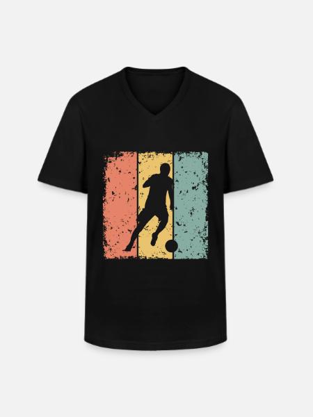 Soccer retro - Men's V-Neck T-Shirt - black