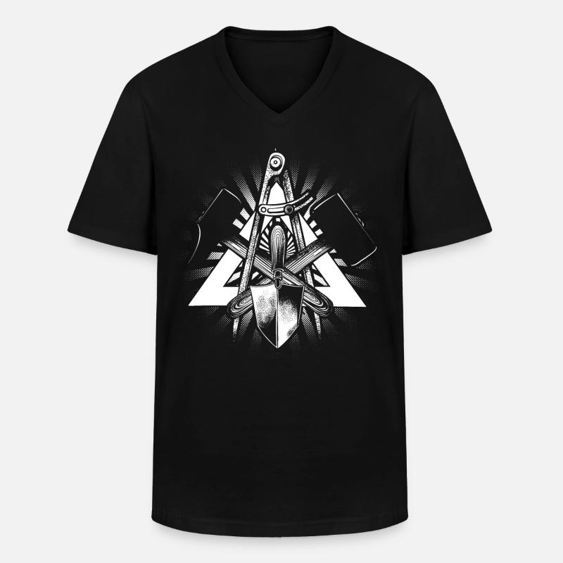 Maurer - Männer-T-Shirt mit V-Ausschnitt - Schwarz