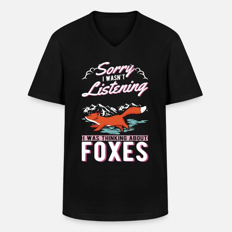 Fuchs Geschenk Rotfuchs - Männer-T-Shirt mit V-Ausschnitt - Schwarz
