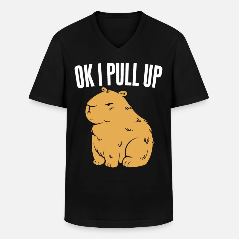 Ok I Pull Up - Männer-T-Shirt mit V-Ausschnitt - Schwarz