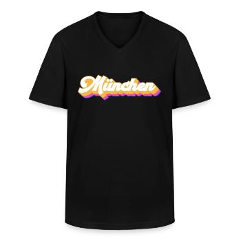 Münchnerin Münchner München - Männer-T-Shirt mit V-Ausschnitt - Schwarz - Vorne - AI Model Male 178 dark (178cm)