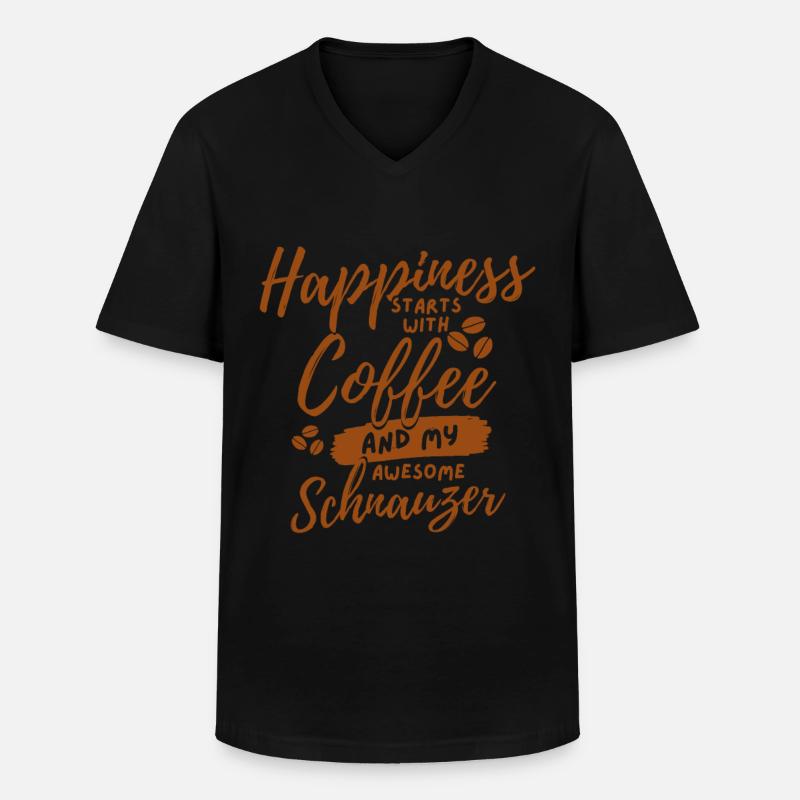 Kaffeeschnauzer-Liebhaber - Männer-T-Shirt mit V-Ausschnitt - Schwarz