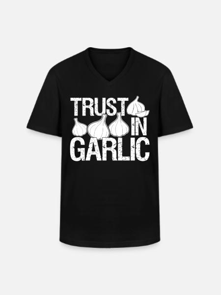 Trust in Garlic Garlic Clove - Men's V-Neck T-Shirt - black