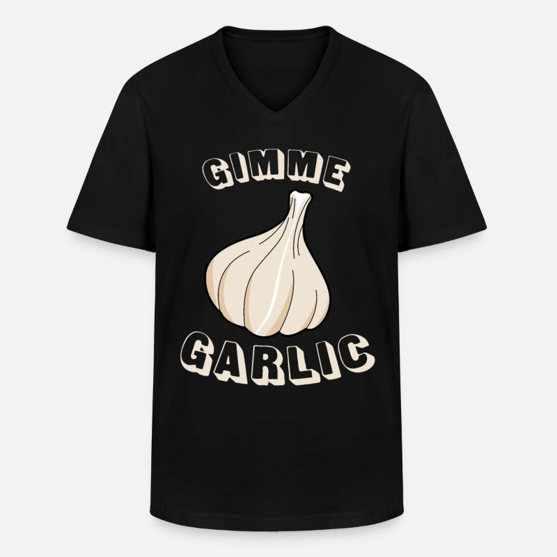 Knoblauch Spruch Knoblauchzehe - Männer-T-Shirt mit V-Ausschnitt - Schwarz