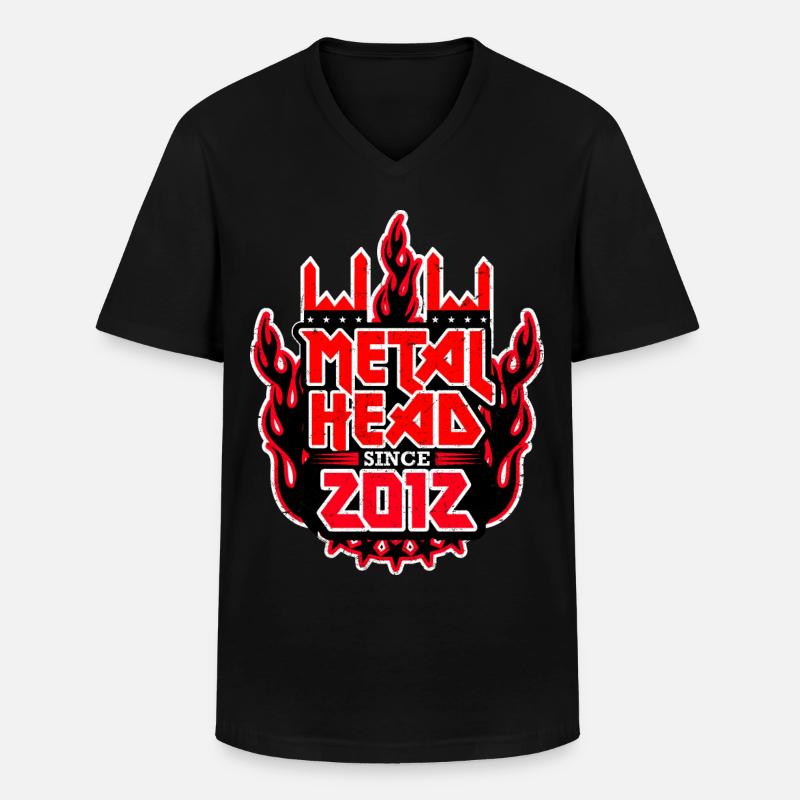 METALHEAD since 2012 - Männer-T-Shirt mit V-Ausschnitt - Schwarz