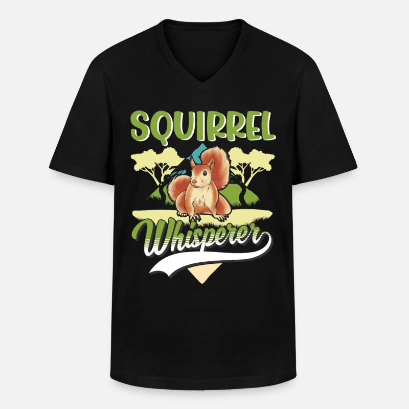 Squirrel Whisperer - Men's V-Neck T-Shirt - black