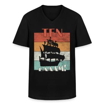 10 Jahre Pirat 10. Geburtstag - Männer-T-Shirt mit V-Ausschnitt - Schwarz - Vorne - AI Model Male 178 dark (178cm)