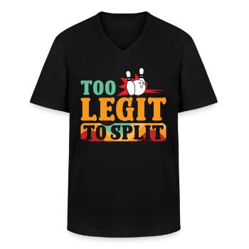 Conception parfaite du joueur de bowling - T-shirt col V Homme - noir - Devant - AI Model Male 178 dark (178cm)