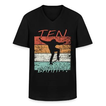 10. Geburtstag Skateboard 10 Jahre Skater - Männer-T-Shirt mit V-Ausschnitt - Schwarz - Vorne - AI Model Male 178 dark (178cm)