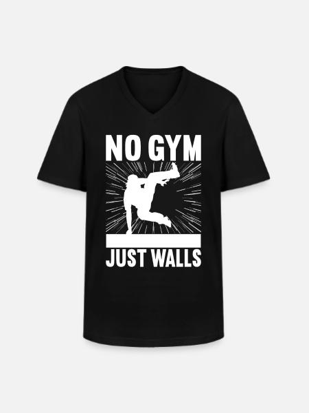Parkour Freerunning - Men's V-Neck T-Shirt - black