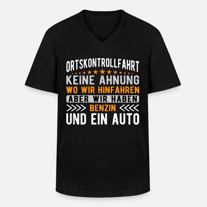 OKF Ortskontrollfahrt - Männer-T-Shirt mit V-Ausschnitt - Schwarz