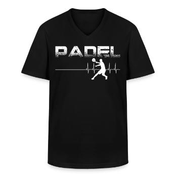 Padel - T-shirt col V Homme - noir - Devant - AI Model Male 178 dark (178cm)