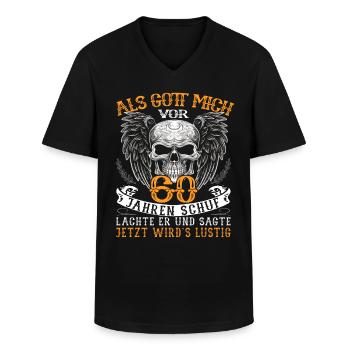 Motorradfahrer & Biker 60. Geburtstag - Männer-T-Shirt mit V-Ausschnitt - Schwarz - Vorne - AI Model Male 178 dark (178cm)