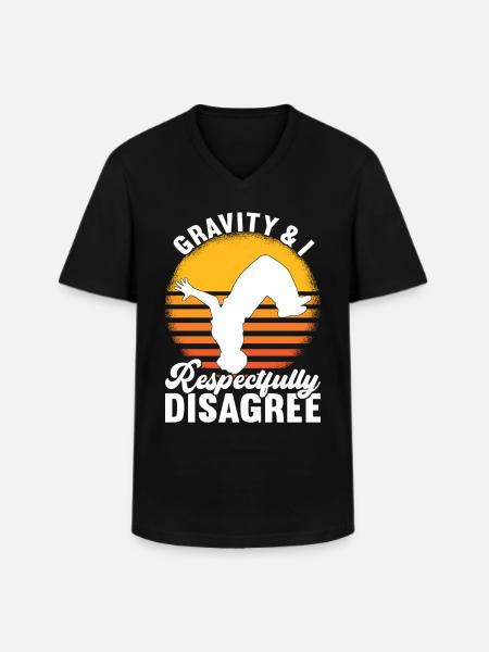 Parkour Freerunning - Men's V-Neck T-Shirt - black