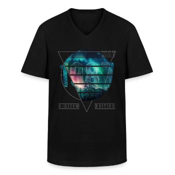 Limited Edition 1987 Mai Geburtstag Polarlicht - Männer-T-Shirt mit V-Ausschnitt - Schwarz - Vorne - AI Model Male 178 dark (178cm)