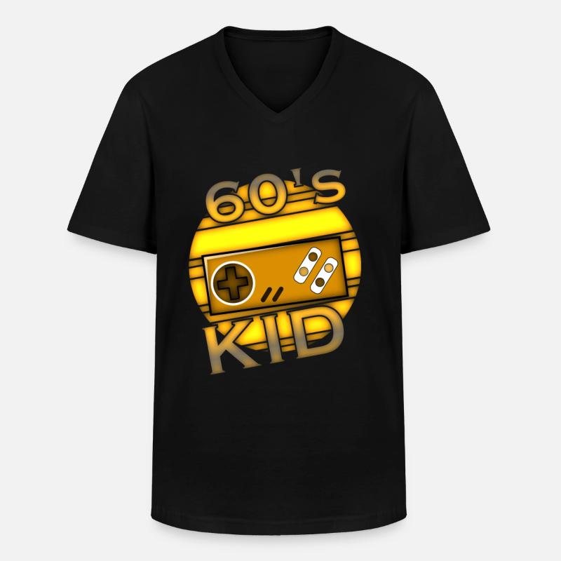 Kind der 60er Jahre - Männer-T-Shirt mit V-Ausschnitt - Schwarz