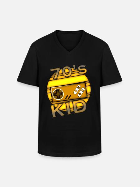 70s child - Men's V-Neck T-Shirt - black