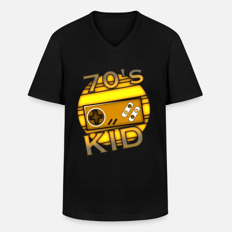 70er Jahre Kind - Männer-T-Shirt mit V-Ausschnitt - Schwarz