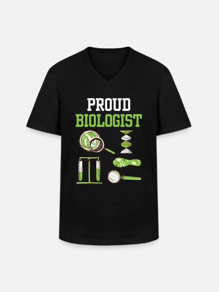 Fier biologiste Professeur de biologie - T-shirt col V Homme - noir