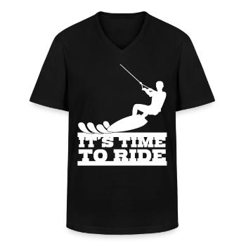Wakeboard Wakeboarding Wakeboarder - T-shirt col V Homme - noir - Devant - AI Model Male 178 dark (178cm)
