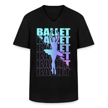 Ballett, Ballerina, Girl, Mädchen, Tanzen - Männer-T-Shirt mit V-Ausschnitt - Schwarz - Vorne - AI Model Male 178 dark (178cm)