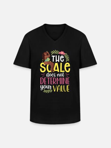 Libra doesn't determine your value Body shaming - Men's V-Neck T-Shirt - black