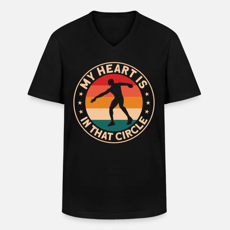 Diskuswurf Diskuswerfer Leichtathletik Diskus - Männer-T-Shirt mit V-Ausschnitt - Schwarz