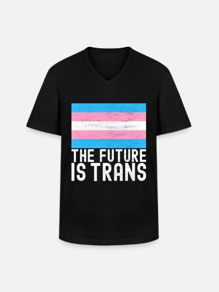 Transgender Trans LGBTQ - Men's V-Neck T-Shirt - black
