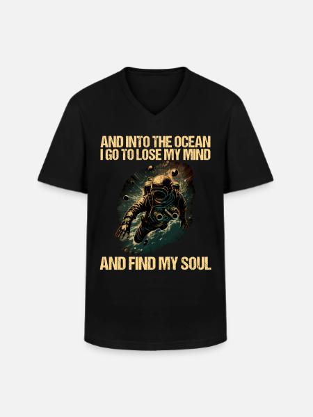 Diving Diver Diver - Men's V-Neck T-Shirt - black
