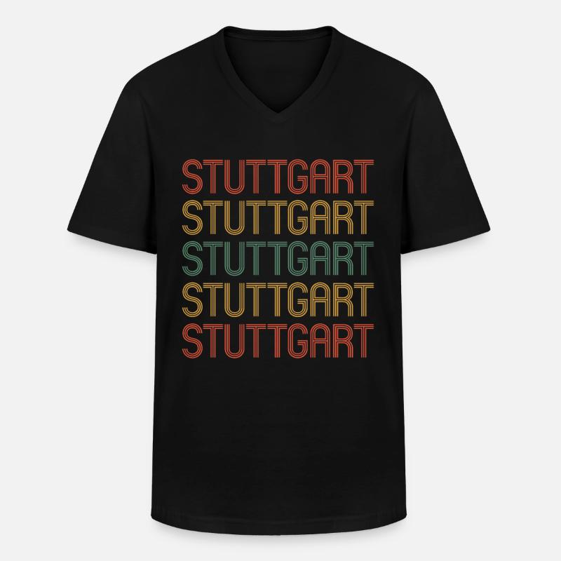 Stuttgartererin Stuttgarterer Stuttgarter - Männer-T-Shirt mit V-Ausschnitt - Schwarz