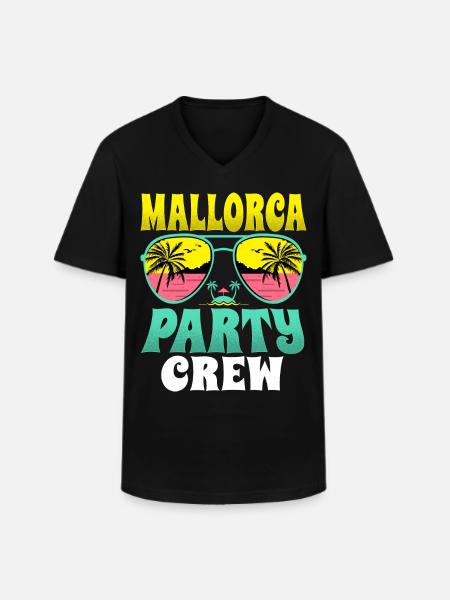 Mallorca Party Crew - Men's V-Neck T-Shirt - black