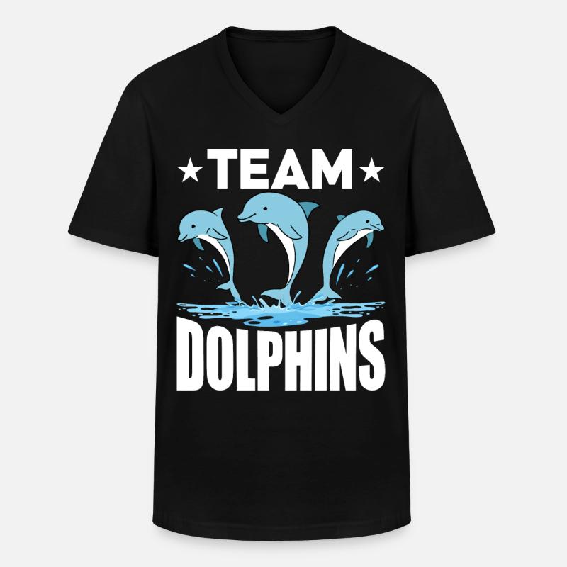 Équipe Dauphins - T-shirt col V Homme - noir