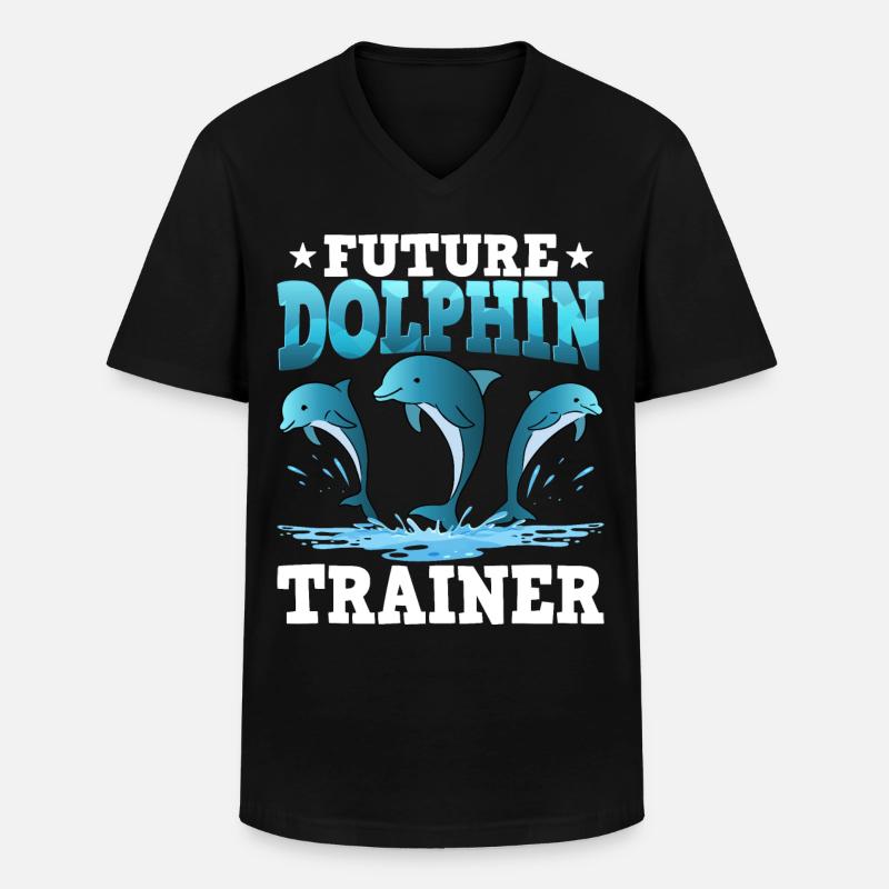 Future Dolphin Trainer - Männer-T-Shirt mit V-Ausschnitt - Schwarz