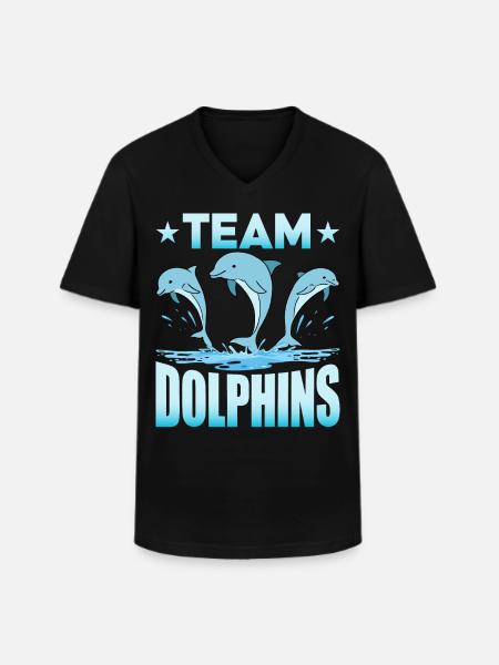 Team Dolphins - Men's V-Neck T-Shirt - black