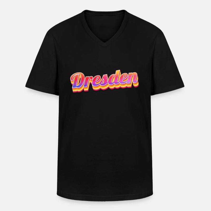 Dresdnerin Dresdner Dresden - Männer-T-Shirt mit V-Ausschnitt - Schwarz